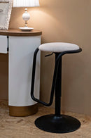 Sgabello Bar Destiny Bianco Ø41x61 cm in Ferro e Compensato e Spugna e Poliestere Nero e Bianco      