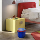 Contenitore scatola portagiochi 23x26x28 cm con coperchi leone gufo bimba razzo Blu