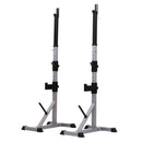 Set 2 Supporti Bilanciere Porta Manubri per Pesi Max 200 Kg Argento e Nero