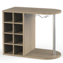 Scaffale Bar Cantinetta Vino da Parete 42x52x28 cm Cantina 8 Posti + Porta Calici in Legno Quercia      