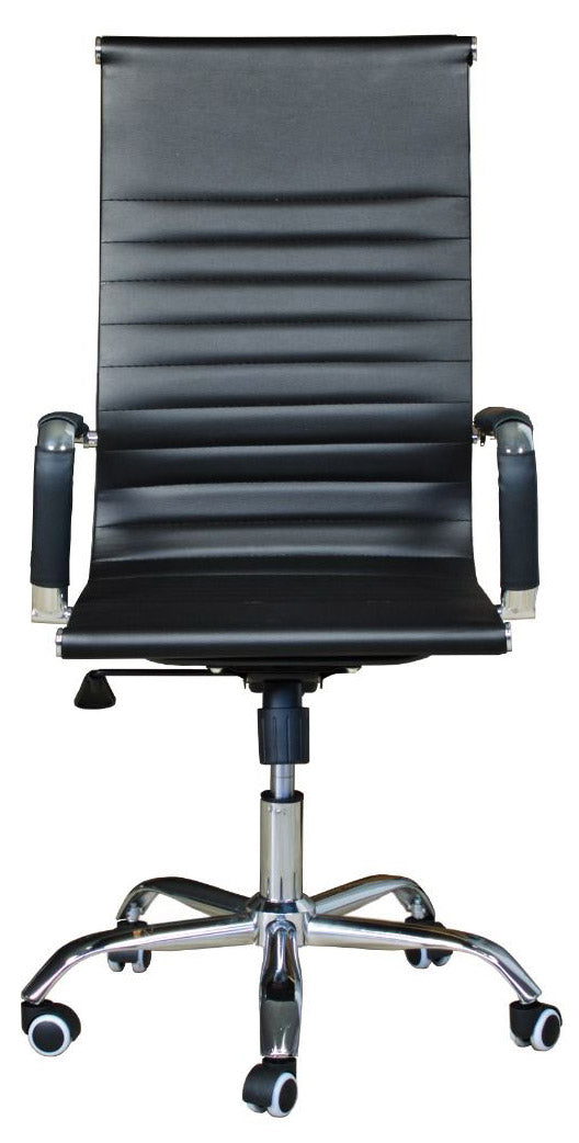 Chaise de bureau présidentielle Itamoby Lux en similicuir noir sconto