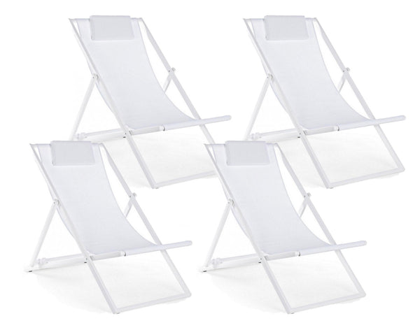 Lot de 4 transats pliants Taylor White Taylor White online