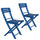 Lot de 2 chaises pliantes en bois Basic bleu clair
