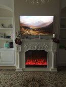 Camino Elettrico da Pavimento 102x120x33 cm Effetto Fiamma 1500W Savage mini Bianco