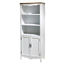 Libreria in Legno 3 Vani 2 Ante 75x38x185cm Country Bianca