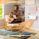 Stufa Ceramica 2000W a Parete con 3 Modalità Temperatura Regolabile Timer Telecomando Bianco      