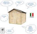 Casetta Box da Giardino per Attrezzi 178x218 cm con Porta Singola Cieca in Legno Naturale