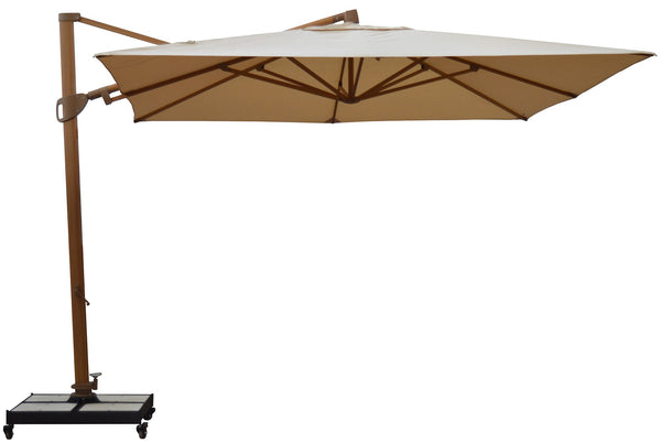 online Parasol de Jardin Décentralisé 3,3x3,3m en Aluminium et Toile Polyester Trastevere Ecru
