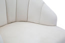 Poltrona Shell Crema 65x69x84 cm in Legno Spugna Poliestere e Acciaio Crema e Oro