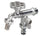 Robinet à bille double pour fontaine de jardin avec fleur et levier coloré Belfer RUB/030 Aluminium
