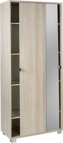 Armadio 2 Ante Scorrevoli con Specchio 82x190x41 cm Olmo Chiaro