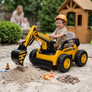 Escavatore Elettrico per Bambini 12V Ruspa Truck Giallo e Nero