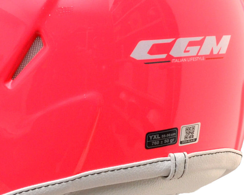 Casco Demi-Jet per Bambini Visiera Lunga CGM Magic Smile 205S Rosa Fluo Varie Misure