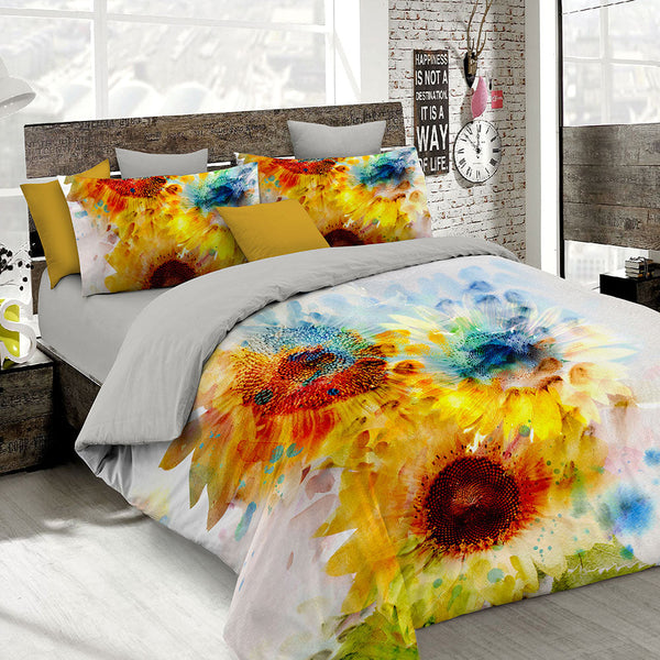 sconto Housse de couette avec imprimé sur le sac double et les taies d'oreiller