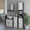 Mobiletto Bagno 1 Cassetto 1 Anta 30x30x82 cm in Truciolato Grigio