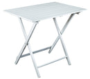 Tavolo da Giardino Pieghevole 80x60x80 cm in Legno Bianco Seconda Scelta