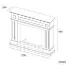 Cornice da Pavimento per Inserto Camino Elettrico 110x94,9x24,9 cm in MDF Sined Pienza Turchese