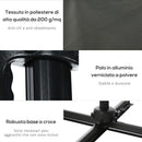 Ombrellone da Giardino Decentrato 245x245x248 cm in Alluminio Grigio