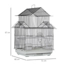 Gabbia per Uccelli 51x40x67 cm in Metallo Bianca