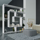 Libreria Moderna 129x125x22 cm in MDF Labirent Bianco
