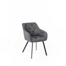 Set 4 Sedie 60x55xH79 cm in Tessuto Elsa Grigio