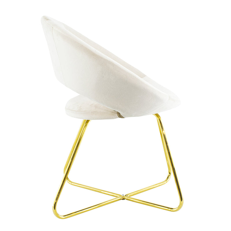 Poltrona Imbottita 66x65x68 cm in Tessuto Effetto Velluto Beige