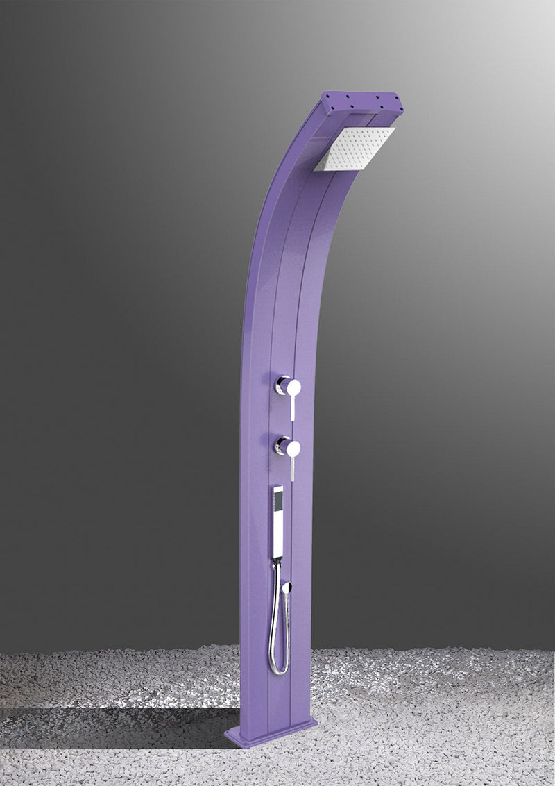 Doccia da Esterno Giardino Miscelatore e Doccetta Mobile Arkema Dada Fascia Inox Bianco Crema