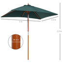 Ombrellone da Giardino Rettangolare 2x1,5m  Mauritz Verde