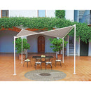 Gazebo a Vela Ombreggiante da Giardino in Ferro 3,4X3,4m Vorghini Butterfly Bianca e Tortora