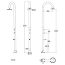 Doccia da Giardino in Alluminio Soffione I-switch Quadrato con Termometro LCD Sined Luna Alu Grigio 