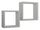 Lot de 2 Etagères Cubes Murales Carrées en Bois Fibre Pierre Gris Genève