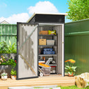 Casetta da Giardino 107,5x91x185 cm con Prese d'Aria e Porta Bloccabile in Acciaio Grigio Scuro      
