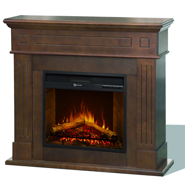 prezzo Camino Elettrico da Terra 110x36x100 cm Cambridge In Legno Noce