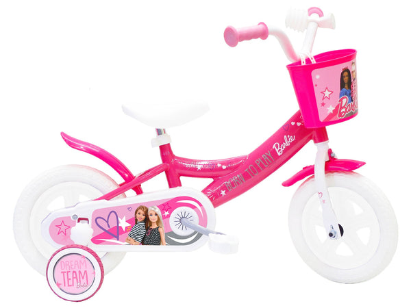 Vélo Fille 10" Sans Freins Barbie Rose Pneus EVA prezzo