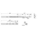 Kit Guide per Cassetti a Sfera 45 x 500 mm Estrazione Totale Chiusura Soft Zincato 5 Pezzi Emuca