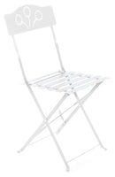 Set 2 Sedie Pieghevoli da Giardino 42x48x83 cm in Ferro Bistrò Bianche