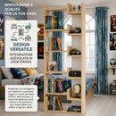 Libreria a 6 Ripiani 60,5x22x162,5 cm Scaffalatura Verticale Moderna Quercia     