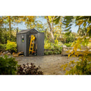Casetta da Giardino Porta Attrezzi 125,8x184,5x205,1 cm in Resina Keter Darwin 4x6 Grigia