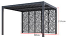 Pergola da Giardino 3,6x3 m in Alluminio con 4 Pannelli Moucharabieh Grigio Antracite