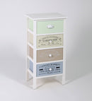 Cassettiera 4 Cassetti in Legno Massello 38x28x72 cm Fumer Allegra Bianca