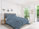 Copripiumino con Federe Stampato in Microfibra City Life Blue Varie Misure