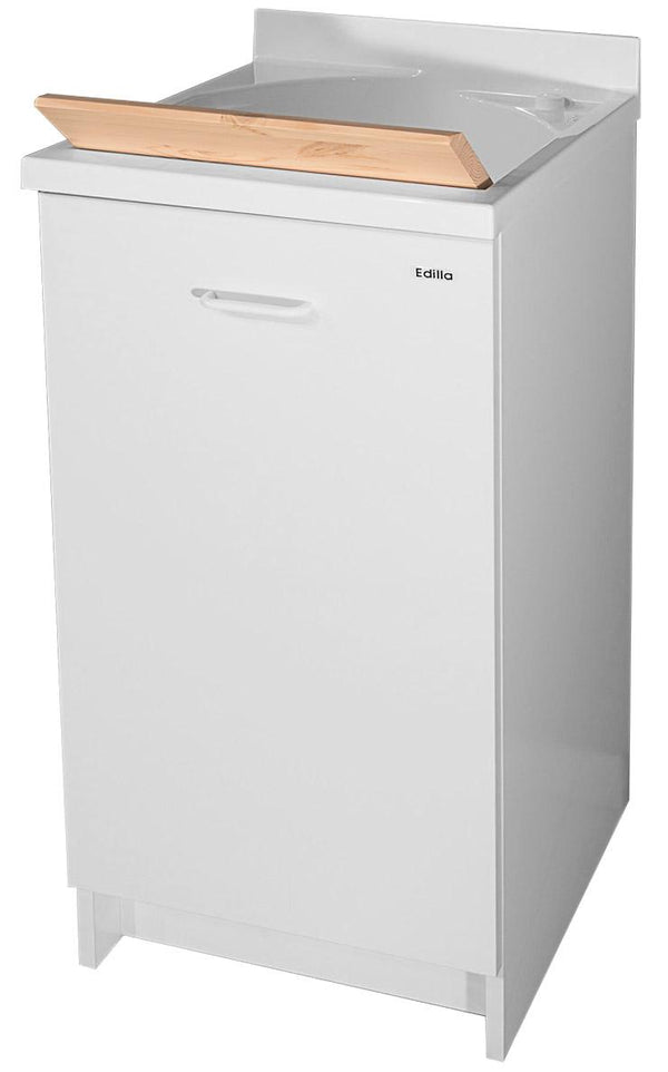 acquista Meuble Lavabo 45x50x85cm Porte Droite en Montegrappa Edilla Bois Blanc avec Panier