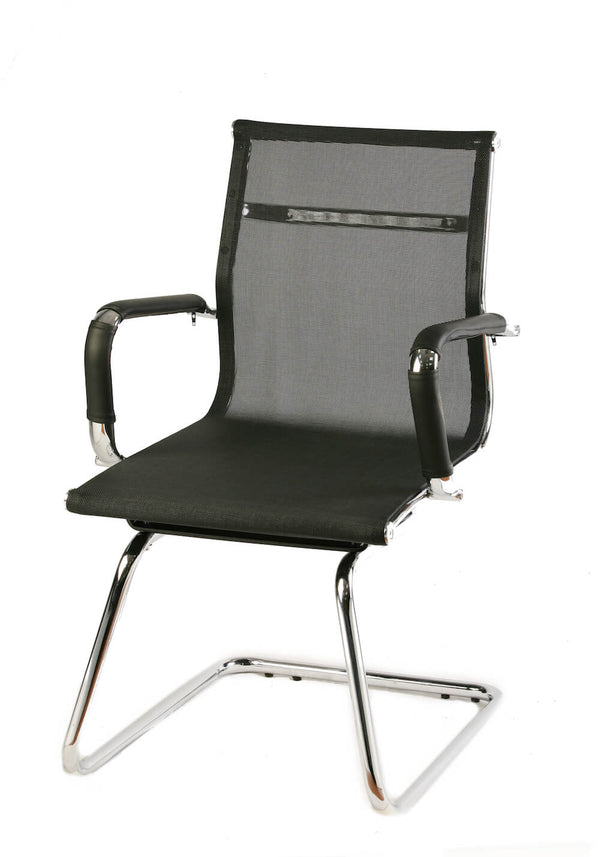 Chaise d'attente de bureau noire sur traîneau en tissu respirant Tosini HC 9817G acquista