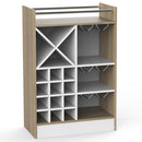 Mobile Bar Cantinetta per 20 Bottiglie Vino 96x64,5x35 cm con Porta Calici in Legno Quercia      