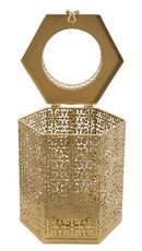 Lanterna Oroy 25x21x33 cm in Ferro e Vetro Oro