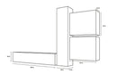 Parete Attrezzata Mobili Salotto 4 Mobili Sospesi 169x244x31cm TFT  Cube Grigio Opaco e Miele