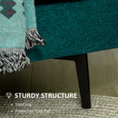 Poltrona Imbottita 96x87x87 cm Gambe in Acciaio in Tessuto Verde