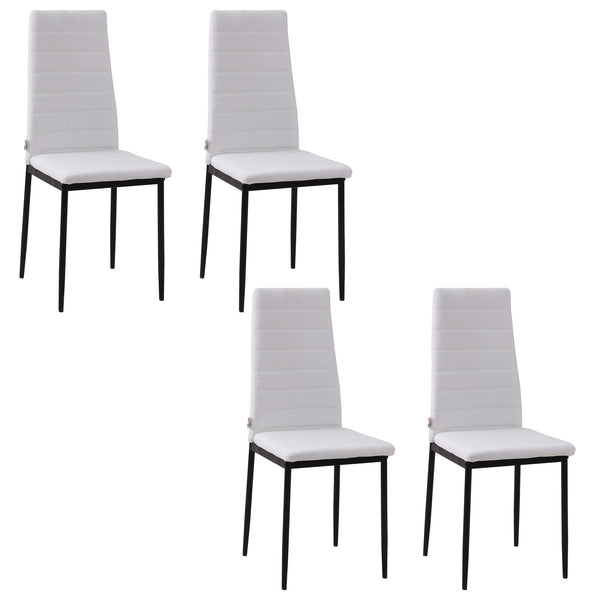prezzo Lot de 4 Chaises 41x50x97 cm en Tissu Blanc