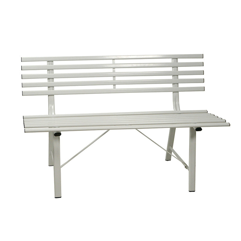 Panchina da Giardino in Metallo 150x57x44/76cm Krew Bianca