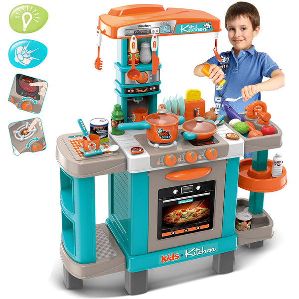 Cucina Giocattolo Bambini con Luci e Suoni 34 Accessori Gioco 87x78x29cm Azzurro acquista